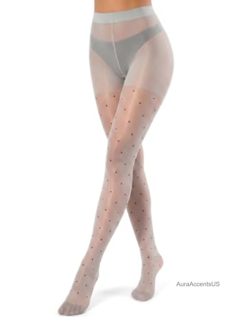 Chamqueen Polka Dot Sheer Tights for Women, Nylon Pantyhose, One Size